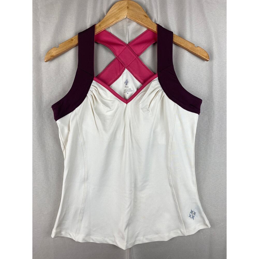 4all by Jofit Racerback Tank Top Womens sz Medium Golf/Tennis Activewear *READ*